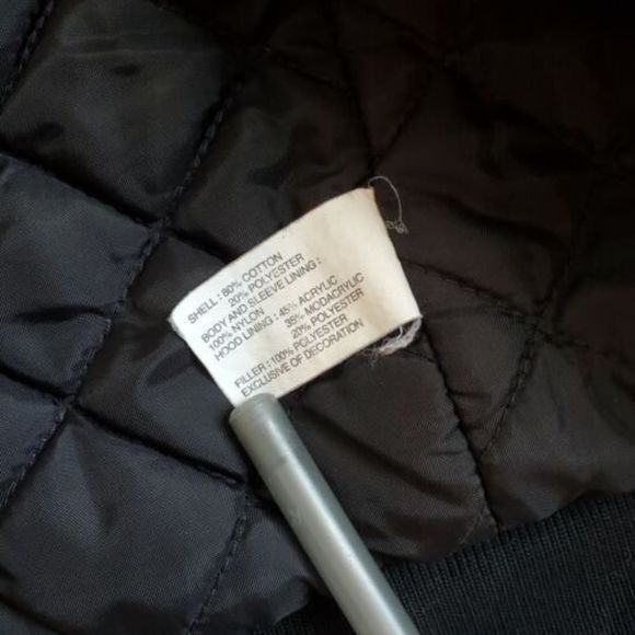 GAP Youth Size 2XL XXL Logo Zip Heavy Black Fur Hoodie - Picture 9 of 12